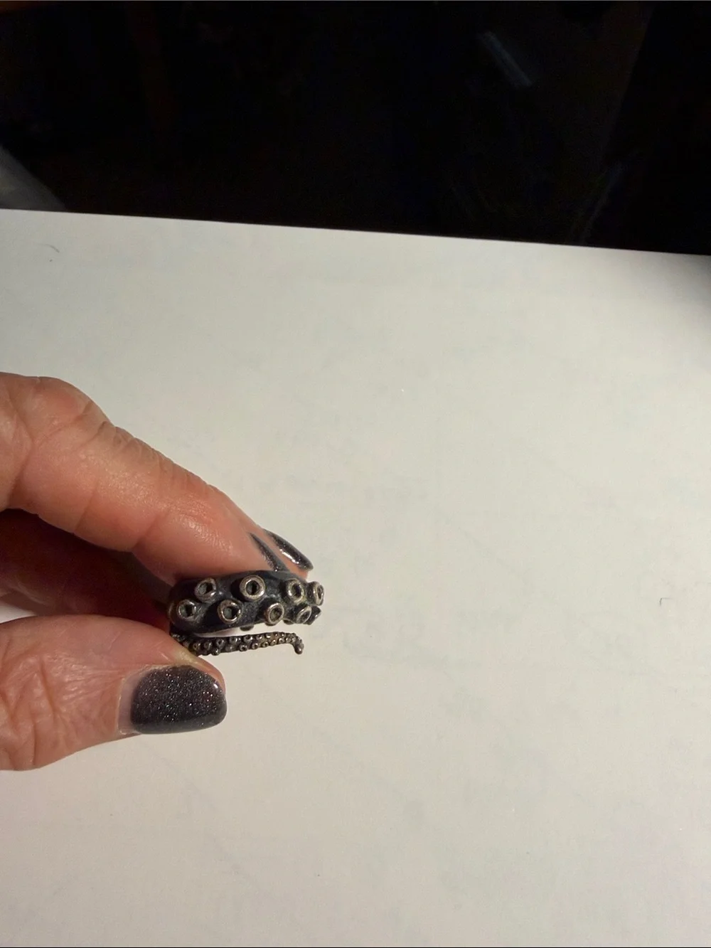 Chunky Silver Octopus Tentacle Ring